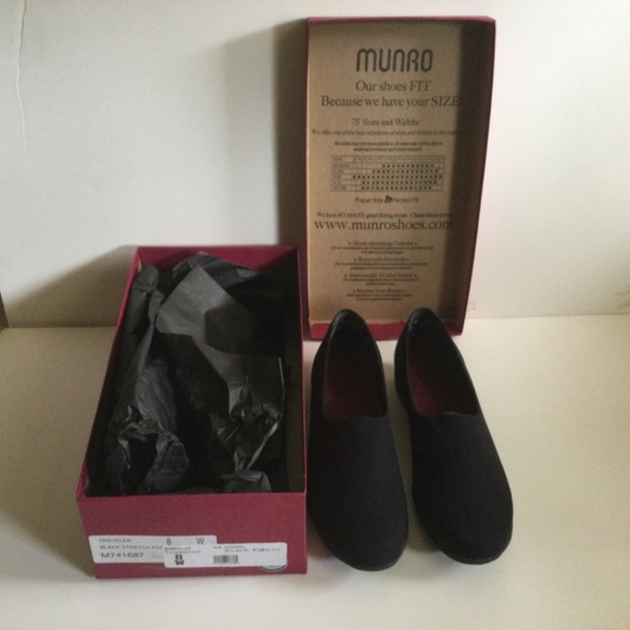 Munro Traveler Size 8W Black Stretch Comfort Shoes #741687 USA - Picture 15 of 16